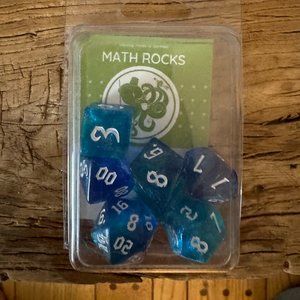 Blue 7-Dice Polyhedral Set for Dungeons and Dragons